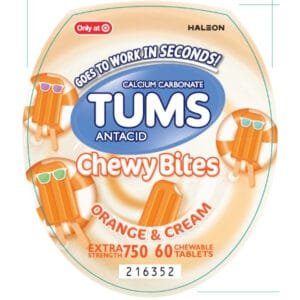 Tums Bites Orange & Cream x 60 Tabletas